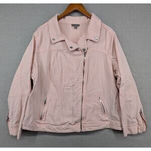 Roz & Ali Denim Jacket Size 18/20 Peach/Pink -0624D80